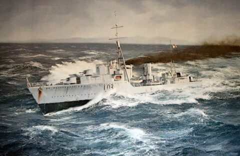 Painting of HMS Cossack-L03